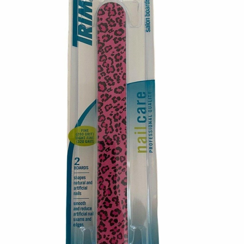 TRIM Salon Emery Boards Pink Leopard Print New